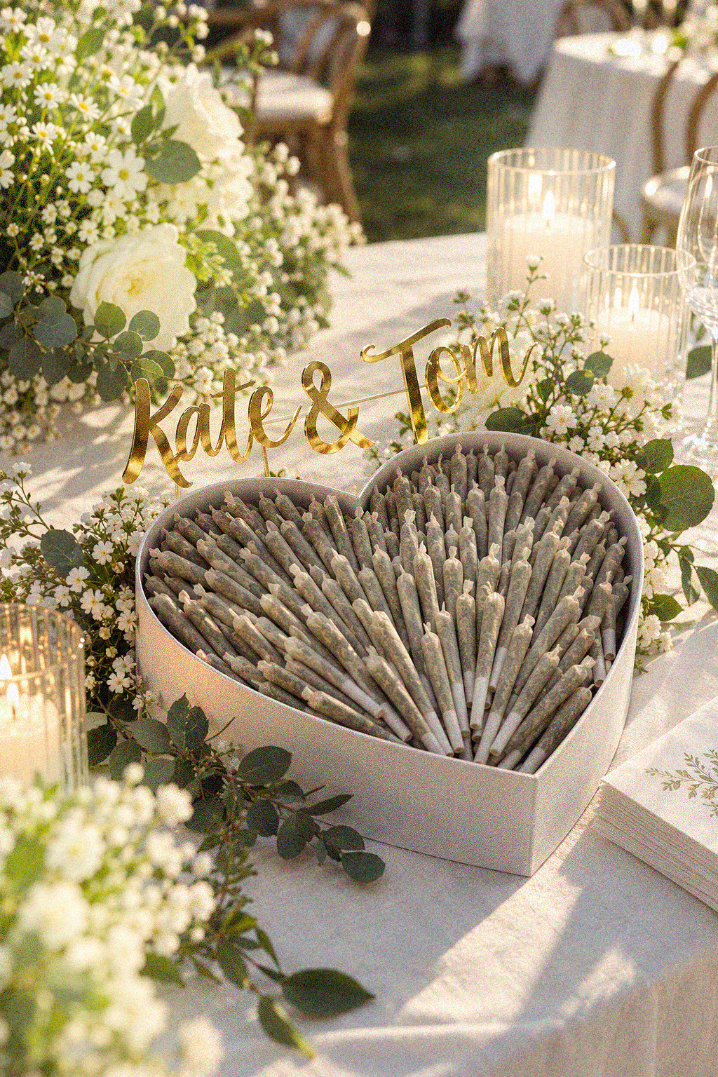 Guests toasting champagne glasses at a celebration